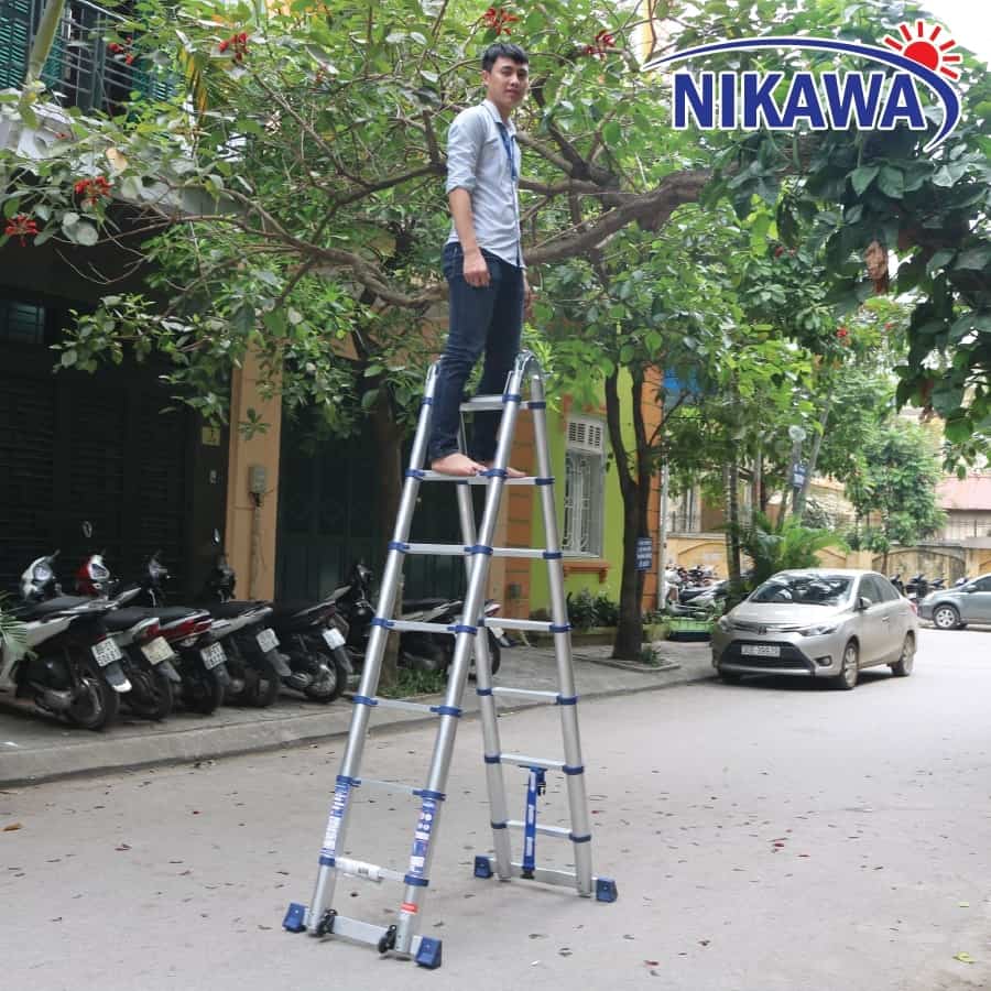 Thang nhôm rút đôi Nikawa NK-44AI PRI cải tiến tăng độ bền giảm độ rơ