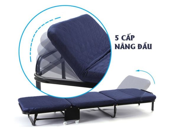 Giường gấp nâng đầu 3 khúc Nikita GB-65 (65cm)