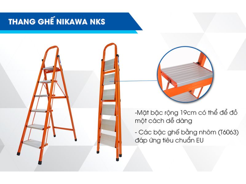 Thang nhôm ghế 6 bậc Nikawa NKS-06