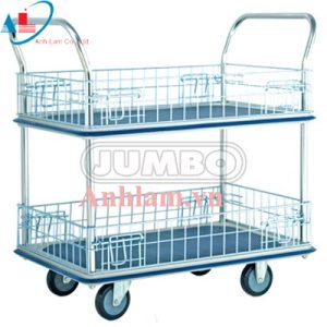 Xe đẩy hàng 2 tầng có lưới bảo vệ Jumbo Thái Lan HB-220M