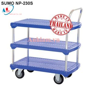 Xe đẩy hàng 3 tầng sàn nhựa SUMO Thái Lan NP-230S